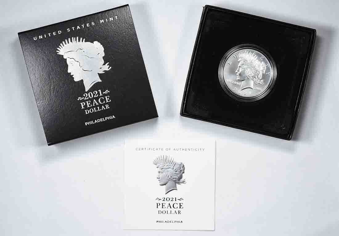 2021 Uncirculated Peace Silver Dollar in Original Packaging (1 of 1)