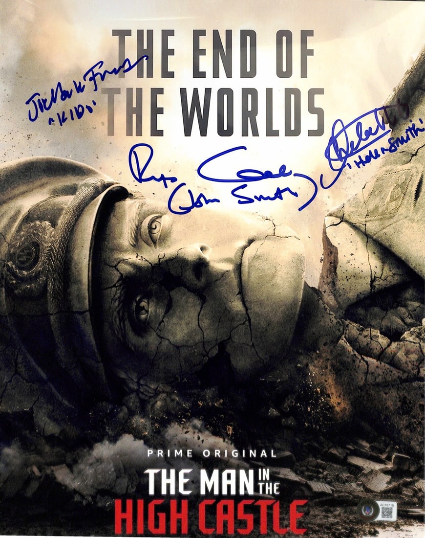 11x14 The Man in the High Castle Cast Signed Photo Beckett Authenticated: 11x14 The Man in the High Castle Cast Signed Photo Beckett Authenticated This is an original 11x14 color photograph from the movie The Man in the High Castle, autographed by actors Rufus Sewell, Chela