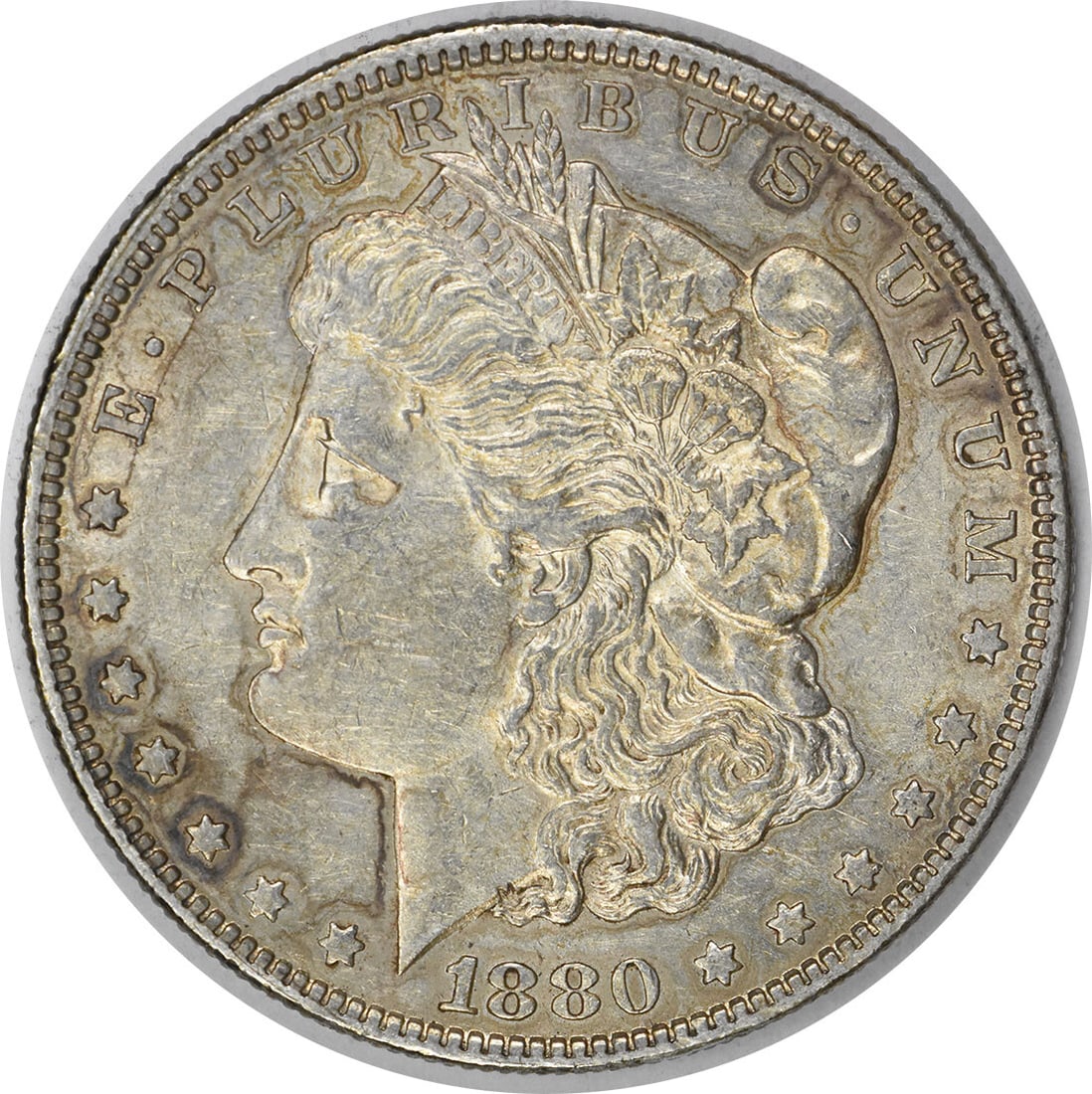 1880-O Morgan Silver Dollar AU Uncertified New Orleans Coin: 1880-O Morgan Silver Dollar AU Uncertified New Orleans Coin This 1880-O Morgan Silver Dollar is a remarkable piece, showcasing the artistry of designer George T. Morgan. With a composition of 90% silv