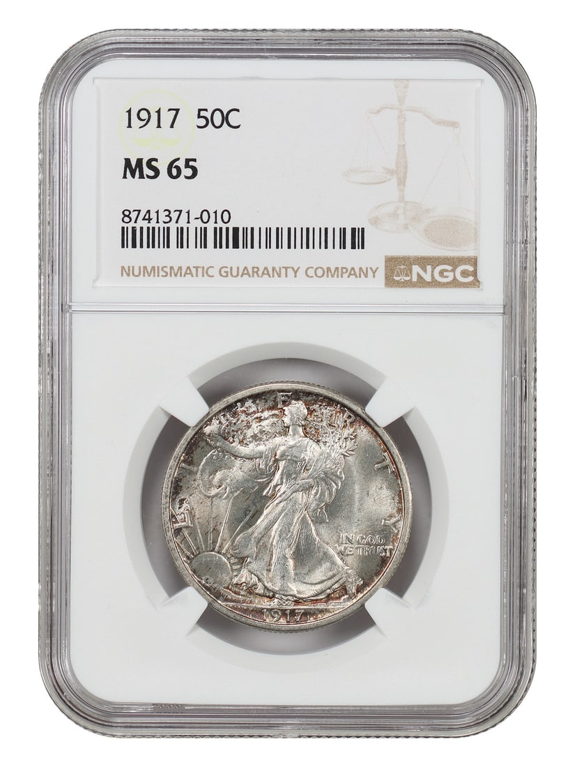 1917 Walking Liberty Half Dollar NGC MS65 Philadelphia Mint 50C Coin: 1917 Walking Liberty Half Dollar NGC MS65 Philadelphia Mint 50C Coin This 1917 Walking Liberty Half Dollar is graded MS65 by NGC and features an uncirculated condition. Minted in Philadelphia, this co