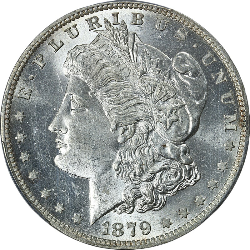 1879-O Morgan Silver Dollar PCGS MS63 Blast White Great Luster: 1879-O Morgan Silver Dollar PCGS MS63 Blast White Great Luster This stunning 1879-O Morgan Silver Dollar showcases exceptional eye appeal with its fantastic luster and crisp details. Graded as MS63 by