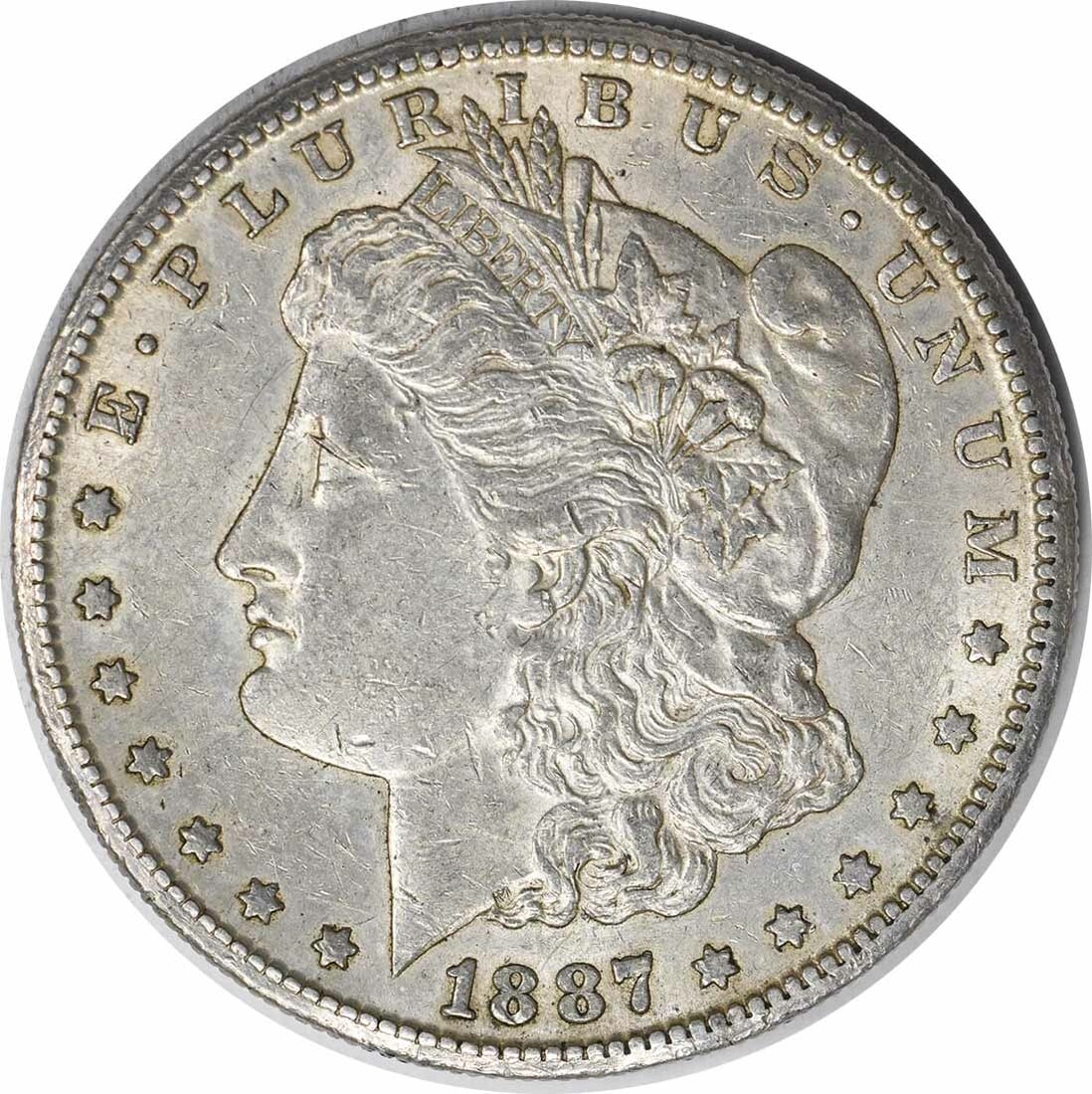 1887-S Morgan Silver Dollar AU Uncertified Coin by George T. Morgan (1 of 2)