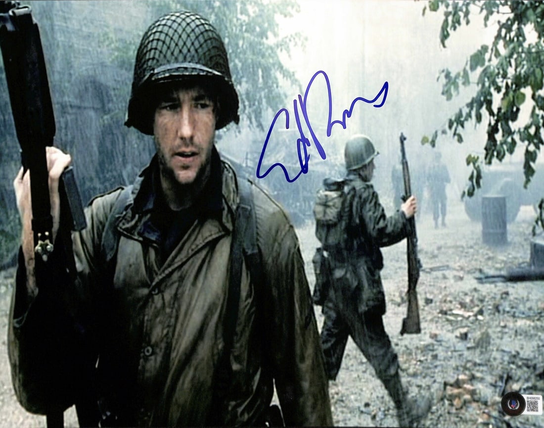 Edward Burns Autographed 11x14 Photo as Private Reiben Beckett Certified: Edward Burns Autographed 11x14 Photo as Private Reiben Beckett Certified This is an original 11x14 photograph signed by Edward Burns, who portrayed Private Reiben in the film Saving Private Ryan. The