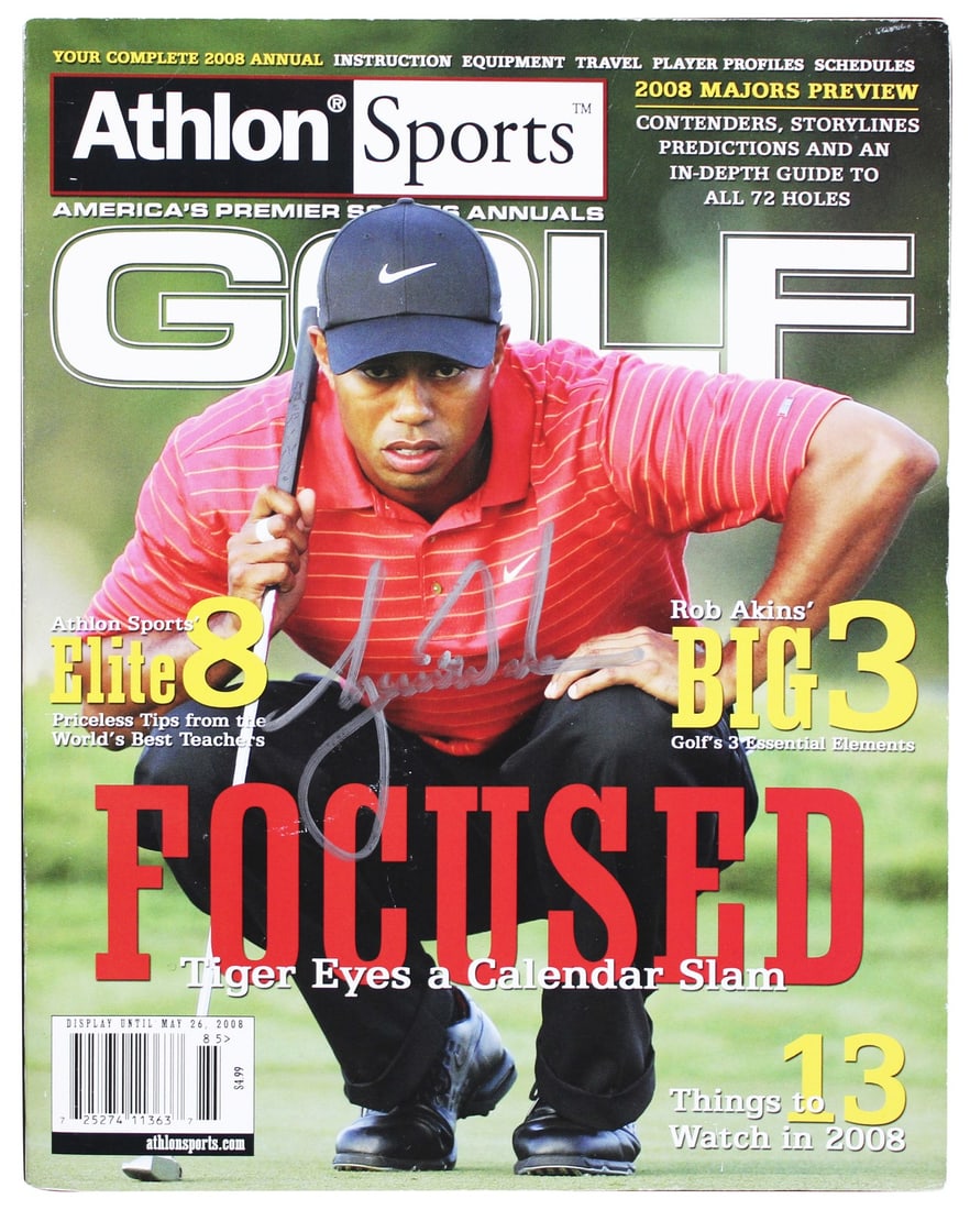 Tiger Woods Signed 2008 Athlon Sports Golf Magazine Beckett Authenticated (1 of 4)