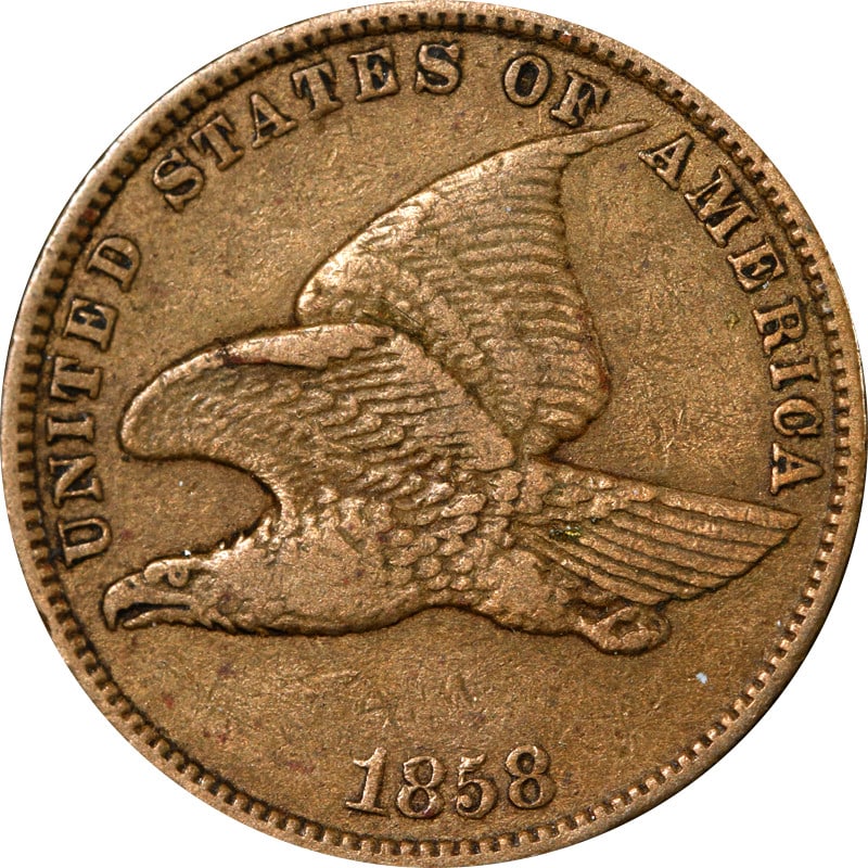 1858SL Flying Eagle Cent Copper Coin Circulated (1 of 2)
