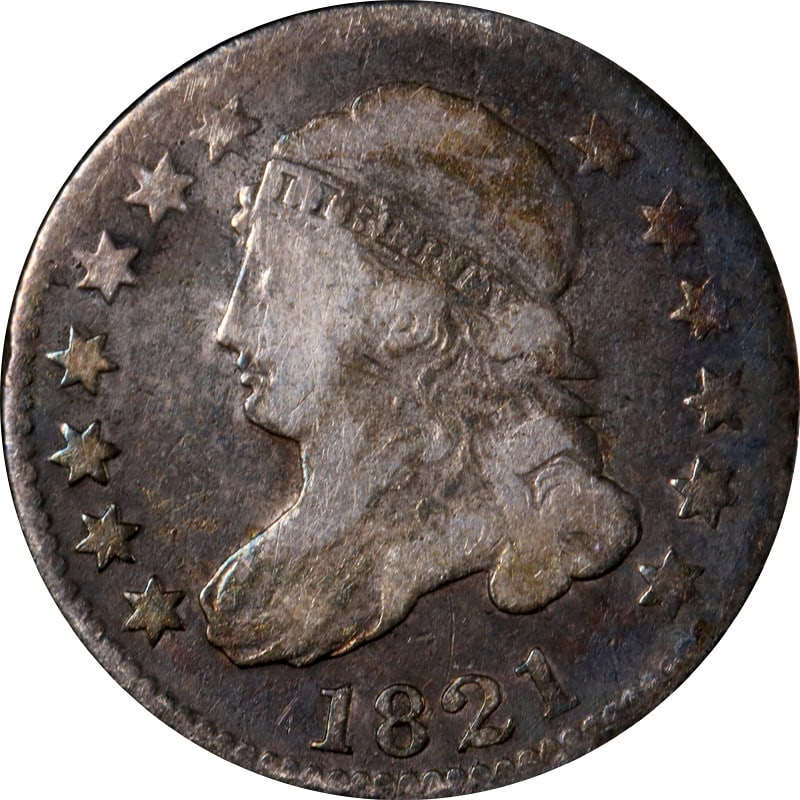 1821 Silver Bust Dime Circulated Uncertified Coin (1 of 2)