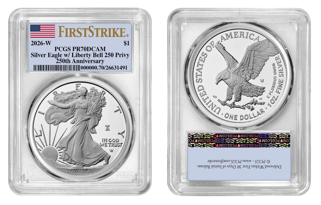 2026 Proof Silver Eagle PR70 Bell Privy Dollar PCGS First Strike Presale (1 of 1)