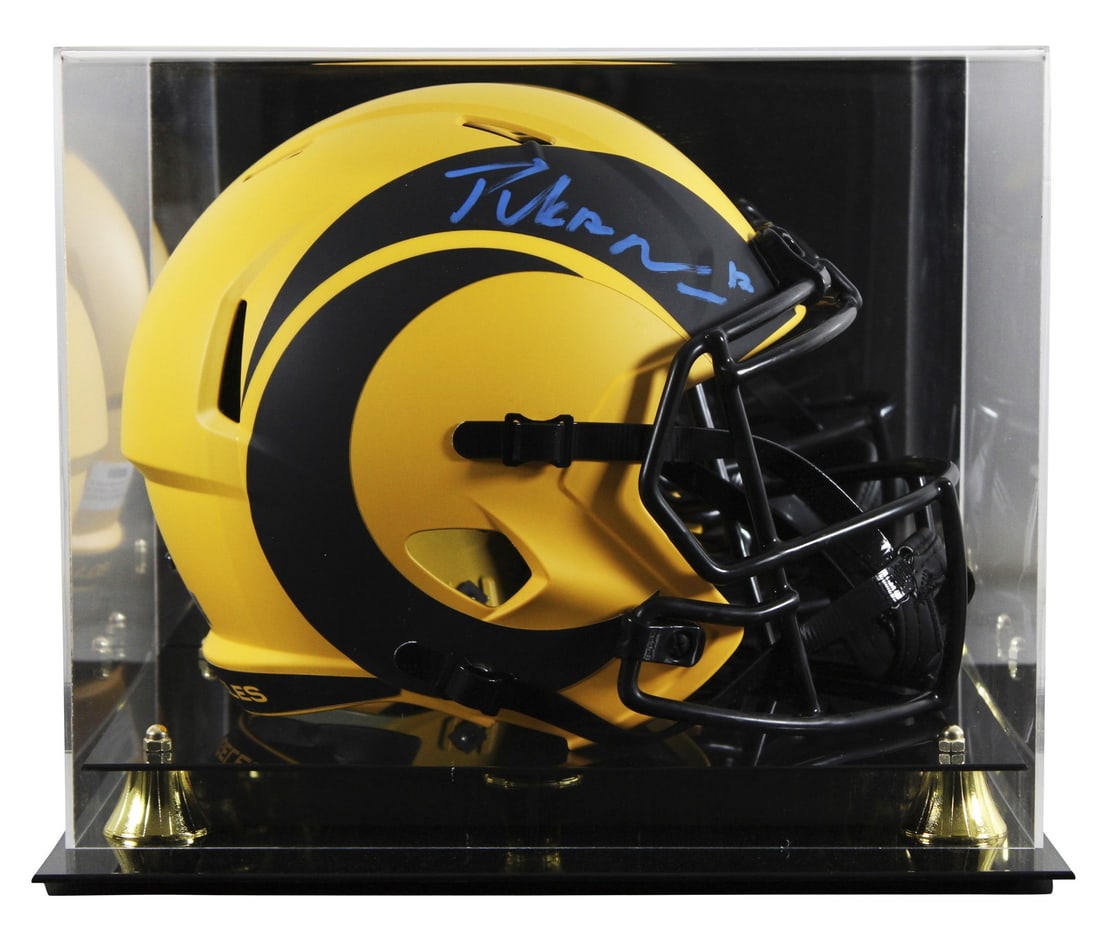 Puka Nacua Signed Rams Rave Full Size Helmet with Case: Puka Nacua Signed Rams Rave Full Size Helmet with Case This full-size speed replica helmet features a striking alternate rave design and has been personally signed by Puka Nacua, a standout player for