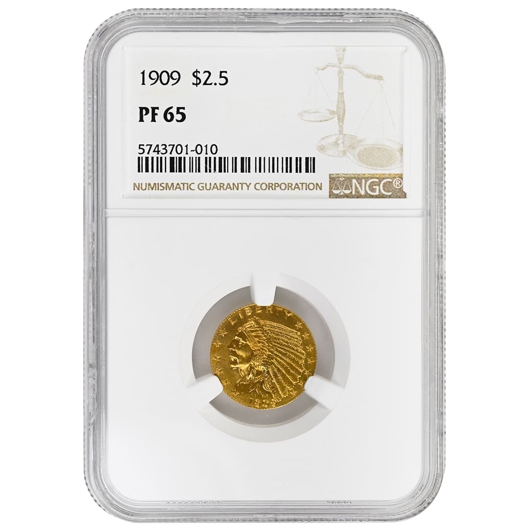 1909 Proof $2.50 Indian Gold Coin NGC PF65 Philadelphia (1 of 2)