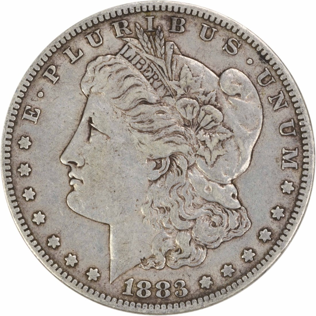 1883 San Francisco Morgan Dollar 90 Percent Silver EF Grade Uncertified: 1883 San Francisco Morgan Dollar 90 Percent Silver EF Grade Uncertified This 1883-S Morgan Silver Dollar features a composition of 90% silver and 10% copper. Struck at the San Francisco Mint and desig
