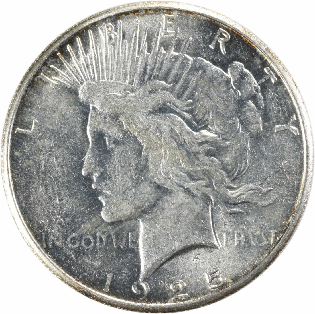 1925-S Peace Silver Dollar AU Anthony de Francisci Design Uncertified: 1925-S Peace Silver Dollar AU Anthony de Francisci Design Uncertified This 1925-S Peace Silver Dollar is presented in an AU (About Uncirculated) condition, showcasing its historical significance and b