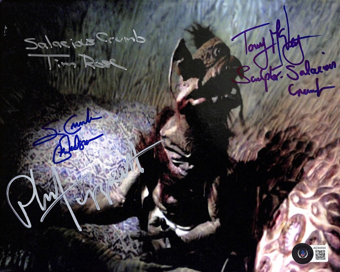 Salacious Crumb 8x10 Photo Signed by Four Star Wars Creators Beckett Authenticated: Salacious Crumb 8x10 Photo Signed by Four Star Wars Creators Beckett Authenticated This is an original 8x10 color photograph featuring Salacious Crumb from Star Wars: Return of the Jedi. The photo is