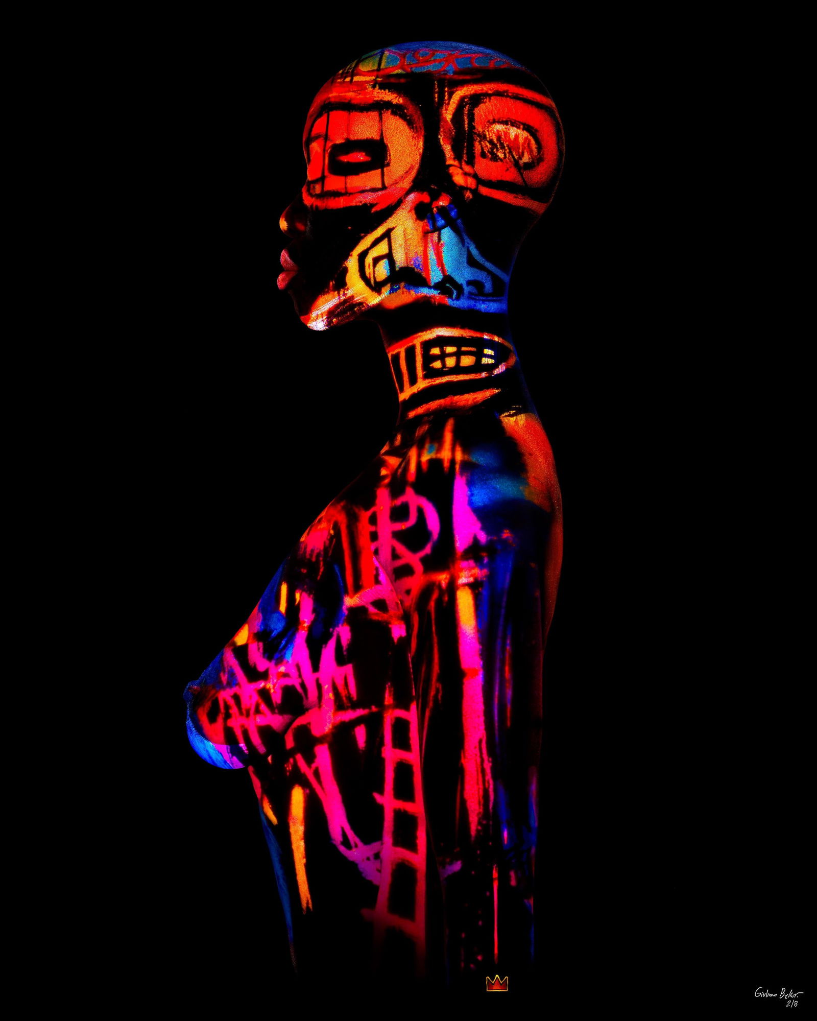 Framed JM Basquiat GB1 Photography by Giuliano Bekor Ed. of 8 50 x 40 in: Framed JM Basquiat GB1 Photography by Giuliano Bekor Ed. of 8 50 x 40 in This stunning framed photography piece titled "JM Basquiat-GB1" is a remarkable work by Giuliano Bekor, created in 2020. The ar