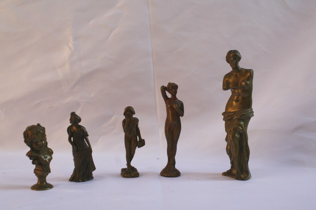 5 Vintage French Bronze Miniature Figurines Collection (1 of 12)
