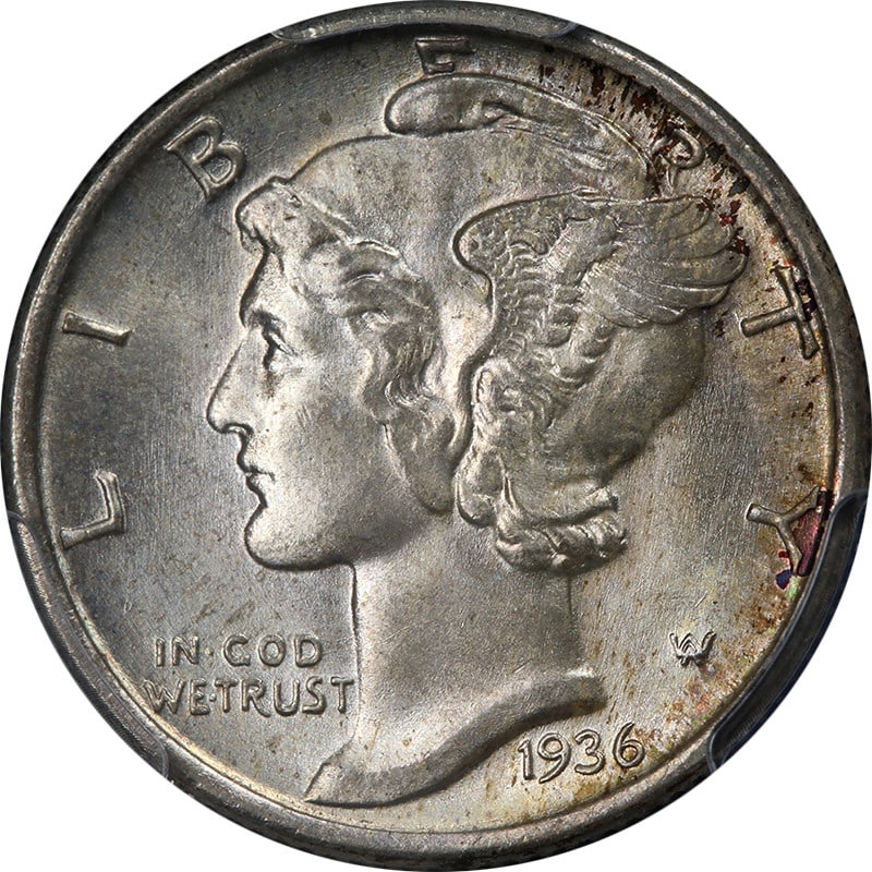 1936-P Mercury Dime PCGS MS66 FB Silver Coin with Eye Appeal (1 of 4)