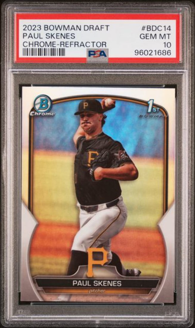 2023 Topps Bowman Draft Paul Skenes Chrome Refractor Rookie Card PSA 10 Authenticated (1 of 2)