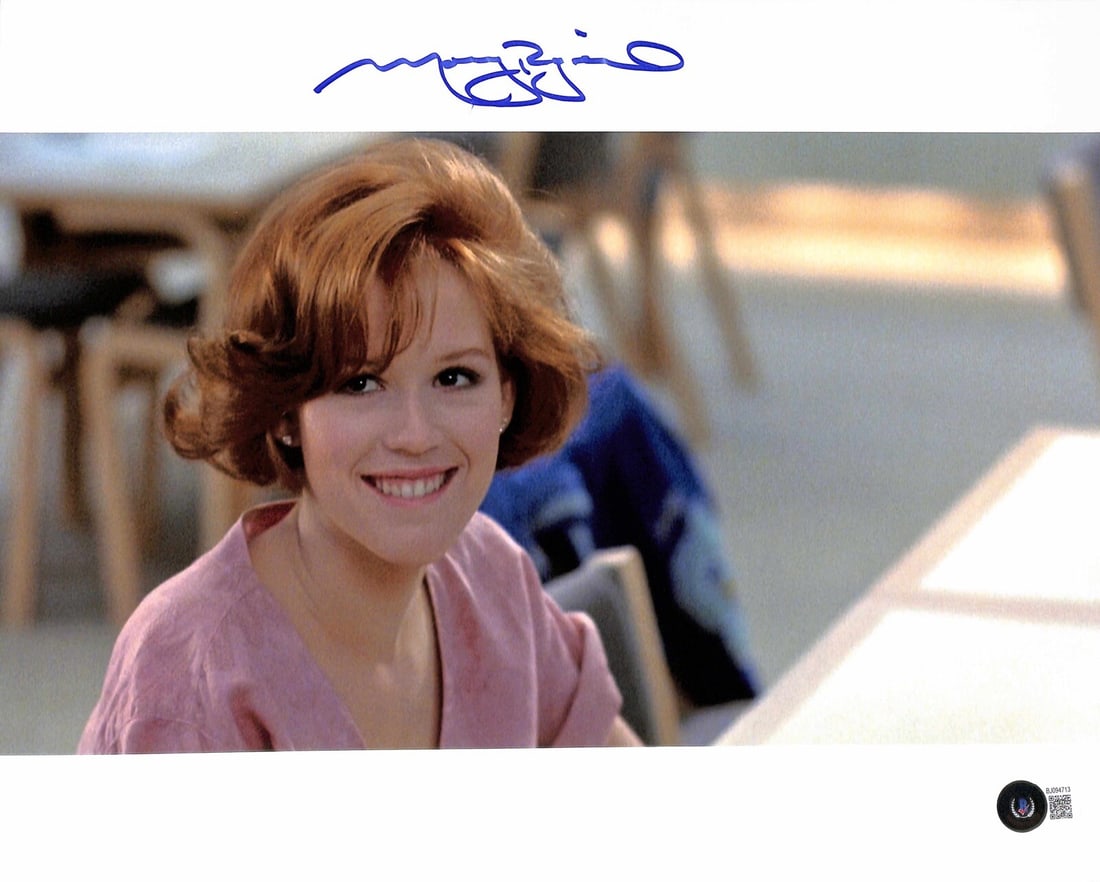 Molly Ringwald Signed 11x14 Photo The Breakfast Club Beckett Certified: Molly Ringwald Signed 11x14 Photo The Breakfast Club Beckett Certified This is an autographed 11x14 photograph of actress Molly Ringwald, known for her role as Claire Standish in the iconic movie The