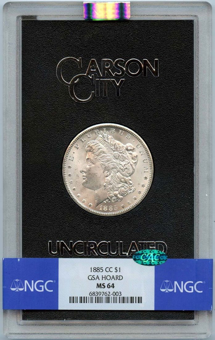 1885-CC Morgan Dollar NGC MS64 CAC GSA Hoard Uncirculated (1 of 2)