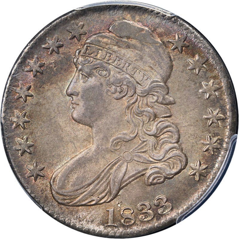1833 Capped Bust Half Dollar PCGS MS64+ Silver Coin R.3 (1 of 4)
