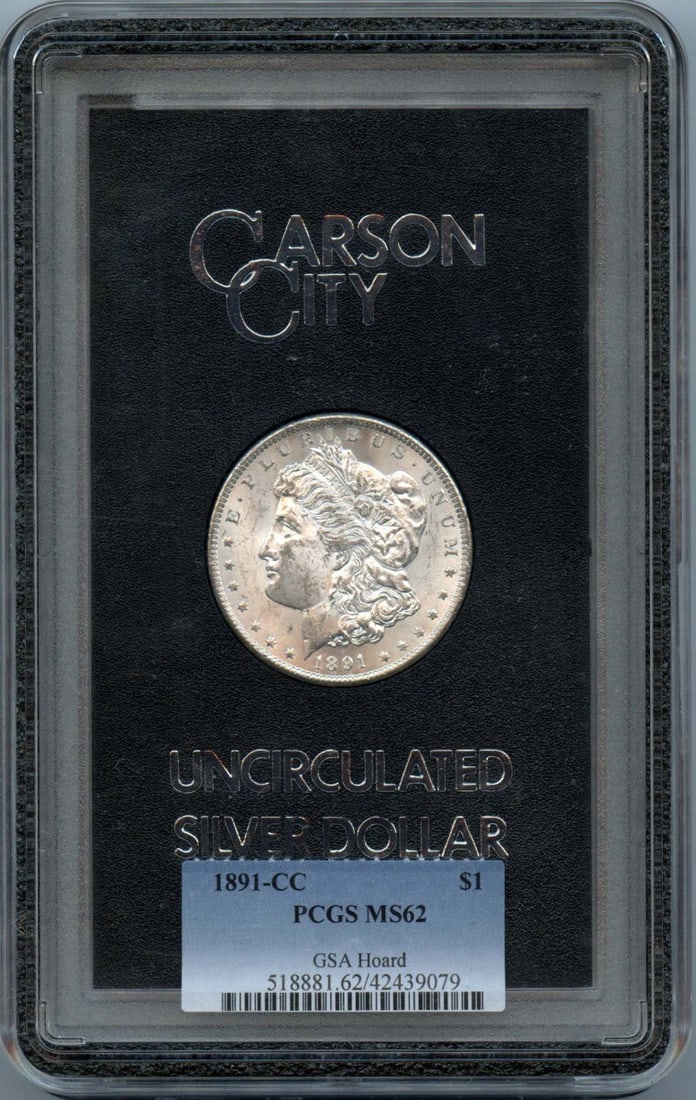 1891-CC Morgan Dollar GSA Hoard PCGS MS62 Uncirculated (1 of 2)