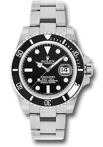 2014 Submariner 116610LN Black Dial Oyster Bracelet with Card: 2014 Submariner 116610LN Black Dial Oyster Bracelet with Card This is a Rolex Submariner Black Dial men's watch, reference 116610LN, released in 2014. It features a rotating bezel and is paired with a