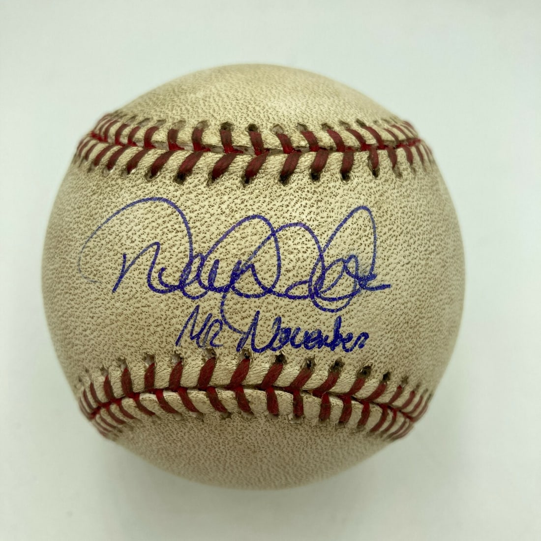Derek Jeter Tino Martinez Signed Game Used 2001 World Series Baseball MLB (1 of 6)