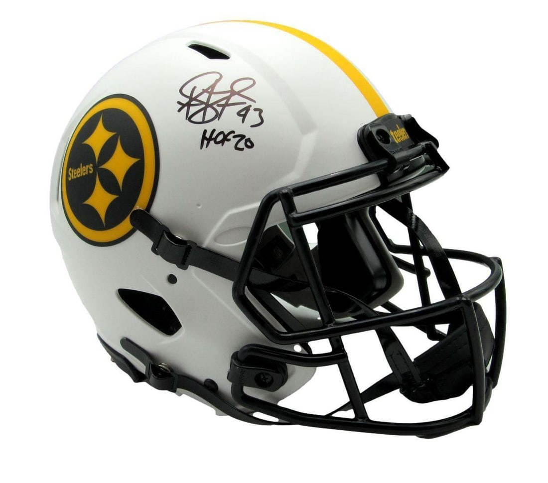 Troy Polamalu HOF Signed Steelers Lunar Eclipse Helmet JSA Authenticated: Troy Polamalu HOF Signed Steelers Lunar Eclipse Helmet JSA Authenticated This is a Troy Polamalu Hall of Fame signed and inscribed "HOF 20" Pittsburgh Steelers Lunar Eclipse Authentic Full Size Footba