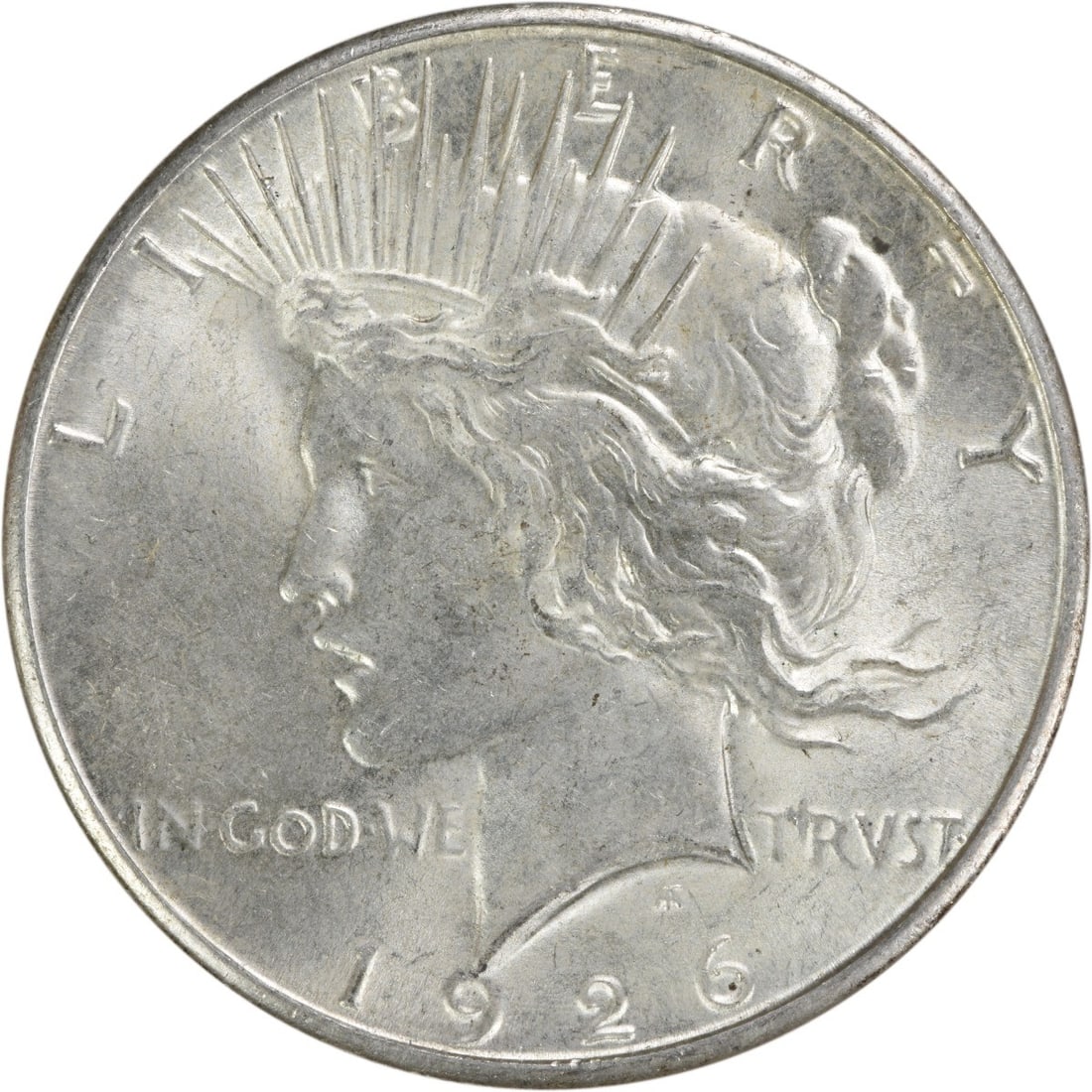 1926-S Peace Silver Dollar AU Uncertified 90% Silver Coin: 1926-S Peace Silver Dollar AU Uncertified 90% Silver Coin This 1926-S Peace Silver Dollar is a remarkable coin featuring a striking design by Anthony de Francisci. The coin is classified as AU (About