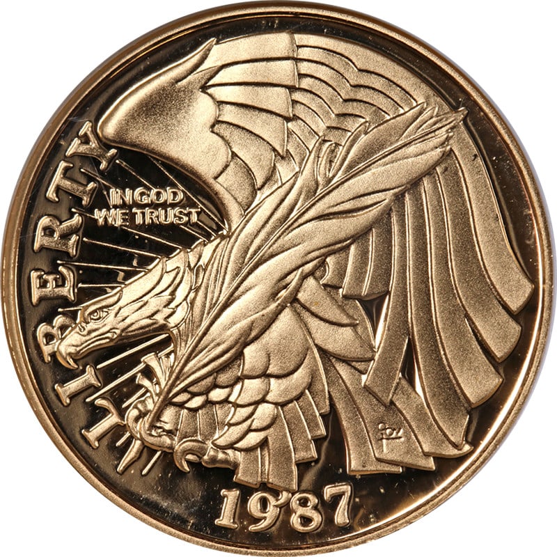 NGC PF70 Ultra Cameo 1987-W $5 Gold Constitution Commemorative Coin: NGC PF70 Ultra Cameo 1987-W $5 Gold Constitution Commemorative Coin This 1987-W Constitution Commemorative Gold $5 coin is certified by NGC as PF70 Ultra Cameo, indicating a perfect grade. Struck at t