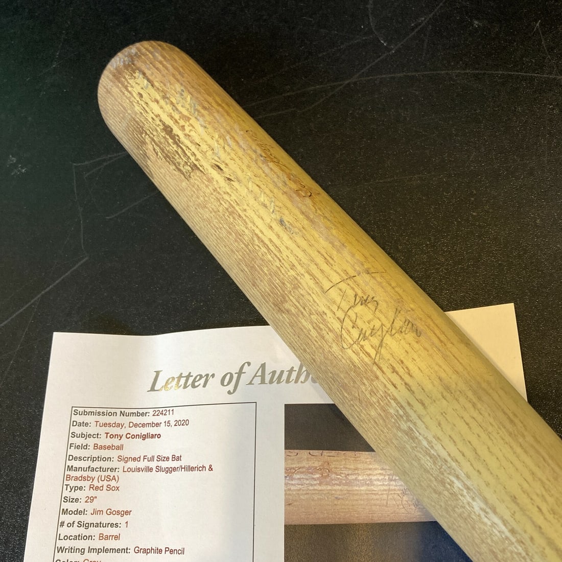 Rare Tony Conigliaro Signed 1960s Boost Red Sox Bat JSA COA: Rare Tony Conigliaro Signed 1960s Boost Red Sox Bat JSA COA This is a rare Tony Conigliaro signed baseball bat from the 1960s, representing the Boston Red Sox. The bat comes with a full letter of auth