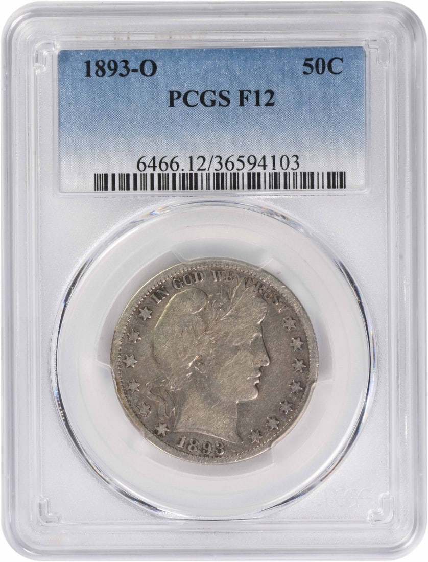 1893 New Orleans Barber Half Dollar PCGS Certified Fine 12 (1 of 2)