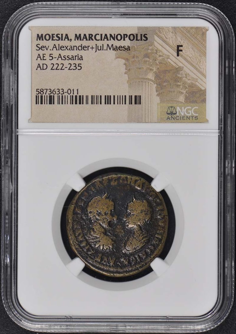 Sev Alexander Jul Maesa Ancient Coin NGC Certified Moesia Marcianopolis AD 222-235: Sev Alexander Jul Maesa Ancient Coin NGC Certified Moesia Marcianopolis AD 222-235 This ancient coin features the esteemed Sev Alexander and Jul Maesa, minted during AD 222-235 in Moesia, specifically