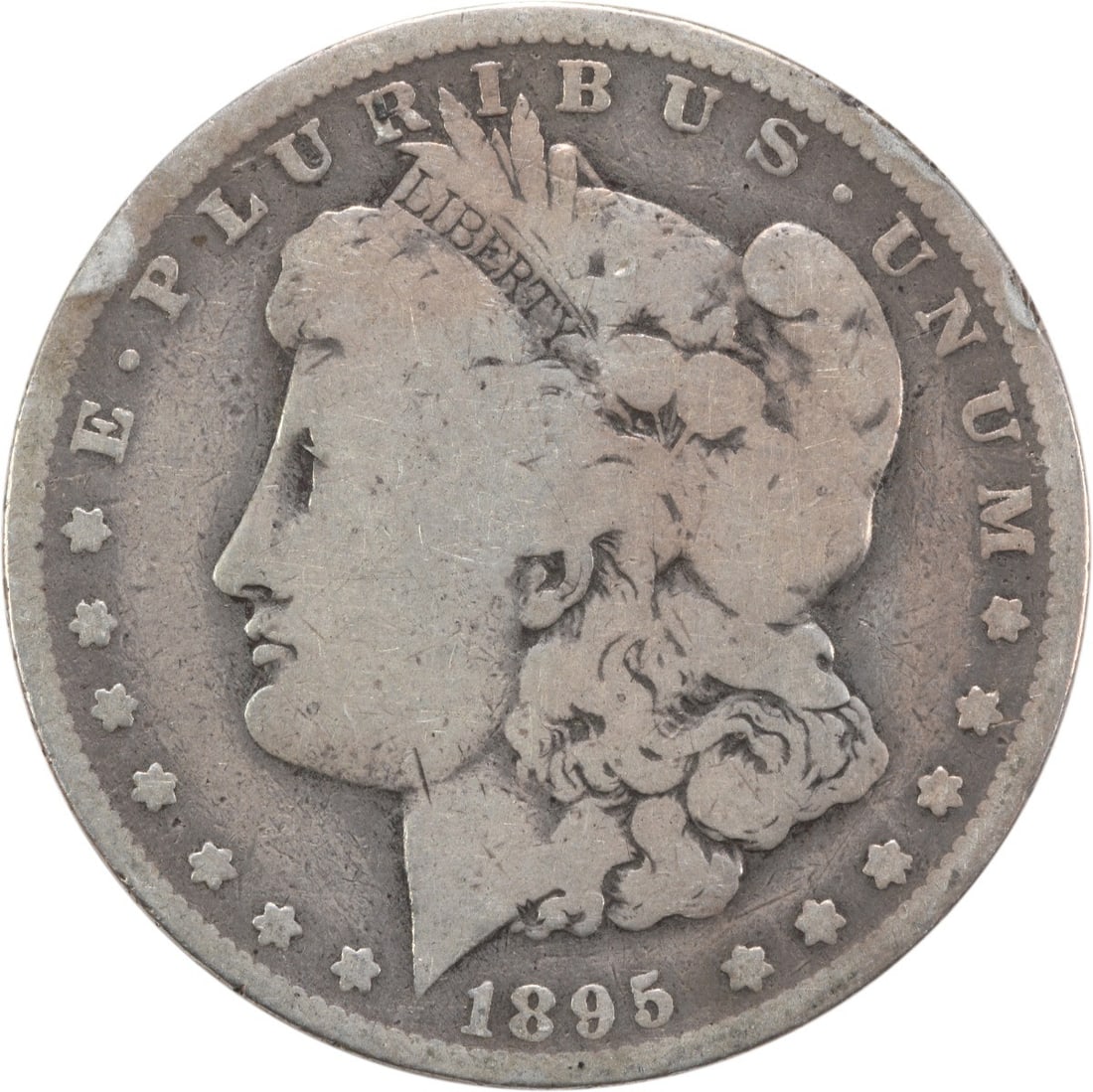 New Orleans Mint 1895 Morgan Dollar Good Grade 90 Percent Silver Uncertified: New Orleans Mint 1895 Morgan Dollar Good Grade 90 Percent Silver Uncertified This is a pre-owned 1895-O Morgan Silver Dollar from the New Orleans Mint. The coin is composed of 90% silver and 10% coppe