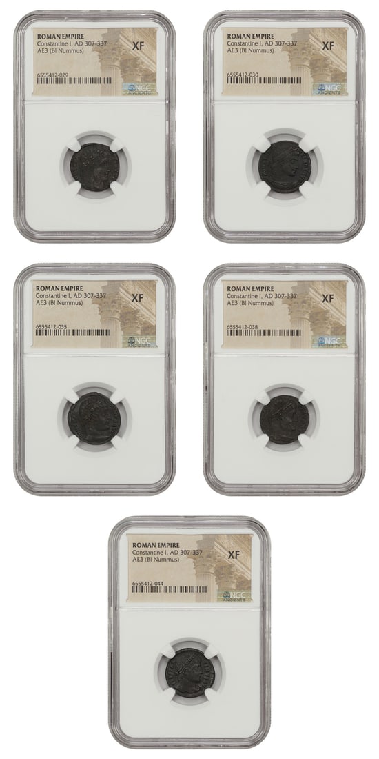 Lot of 5 Roman Empire AE3 Coins NGC XF Constantine I AD 307-337 (1 of 4)