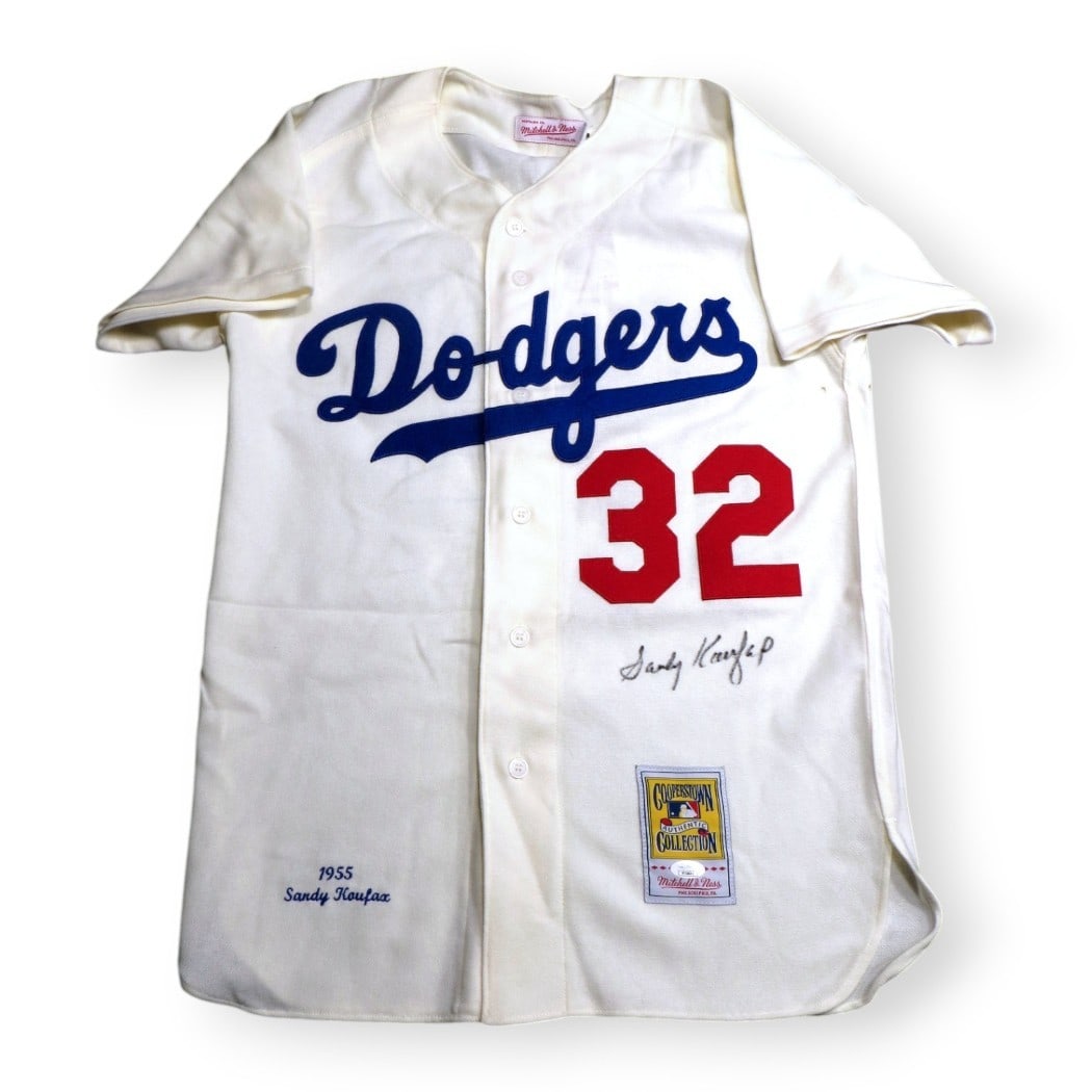 Sandy Koufax Autographed M&N Jersey 1955 Brooklyn Dodgers JSA Certified (1 of 7)
