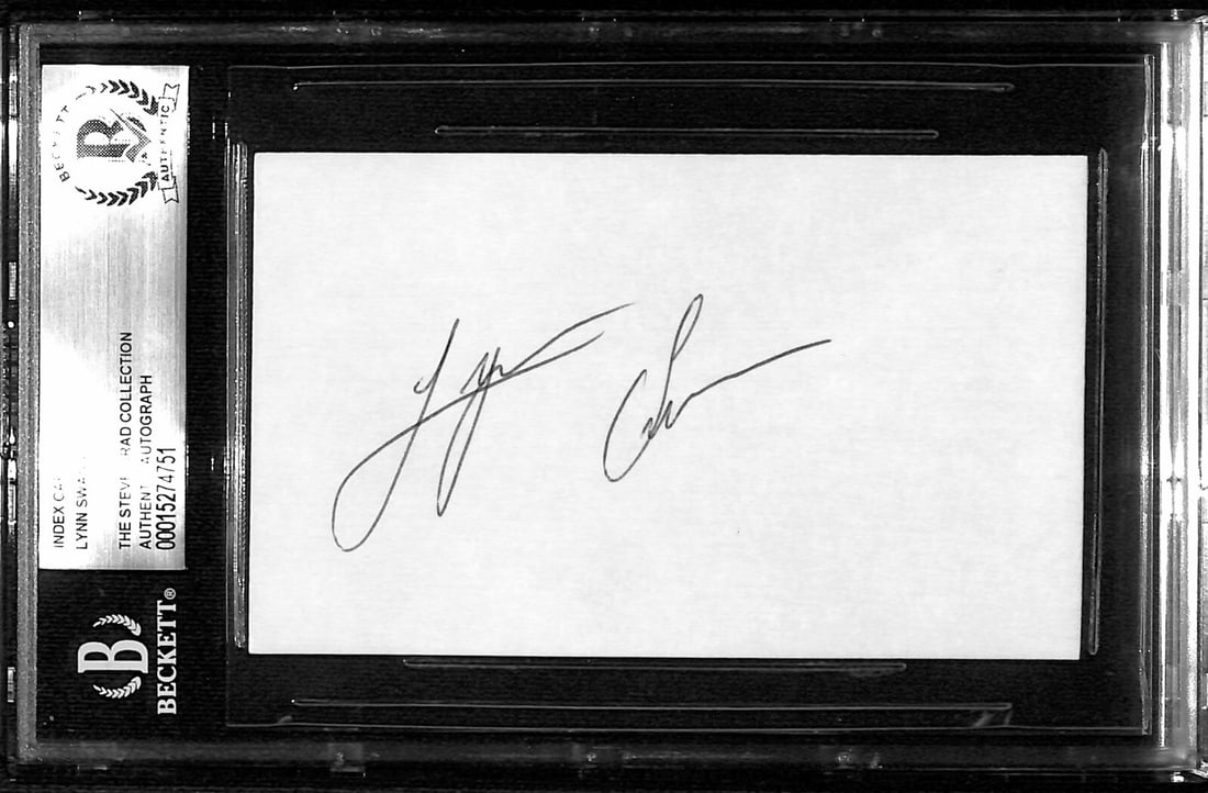 Lynn Swann Signed 3x5 Index Card Beckett Authenticated NFL HOF: Lynn Swann Signed 3x5 Index Card Beckett Authenticated NFL HOF This is an original autographed 3x5 index card signed by Lynn Swann, a Hall of Fame member of the Pittsburgh Steelers and NFL. The signat