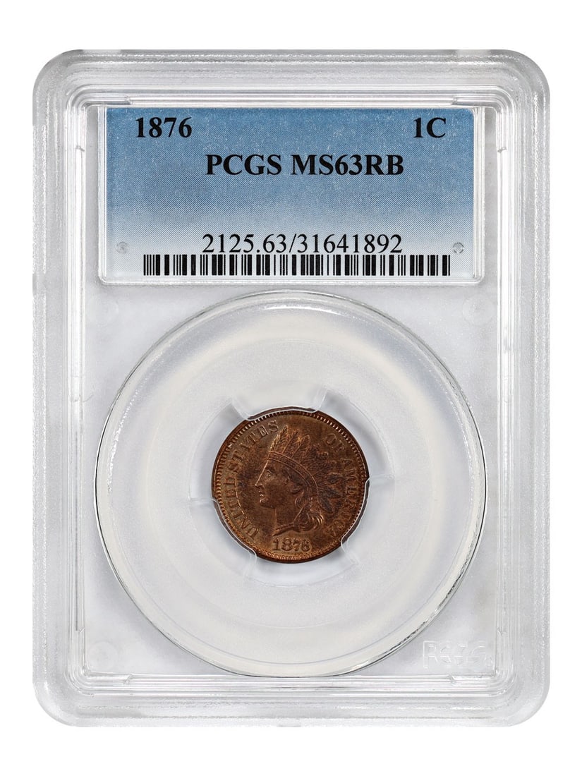 PCGS MS63RB 1876 Indian Head Cent Philadelphia Mint Certified (1 of 4)