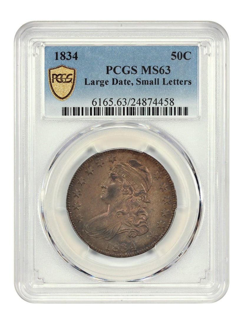 PCGS MS63 1834 Capped Bust Half Dollar Large Date Variety (1 of 4)