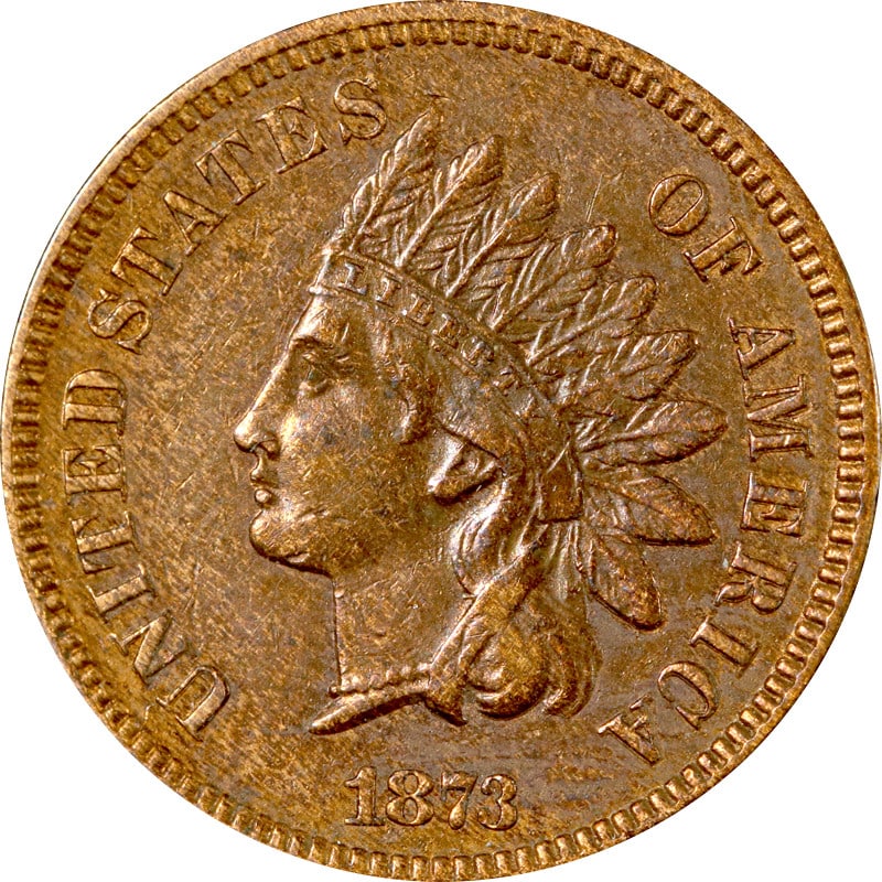 1873 Copper Indian Head Cent Circulated Example (1 of 2)