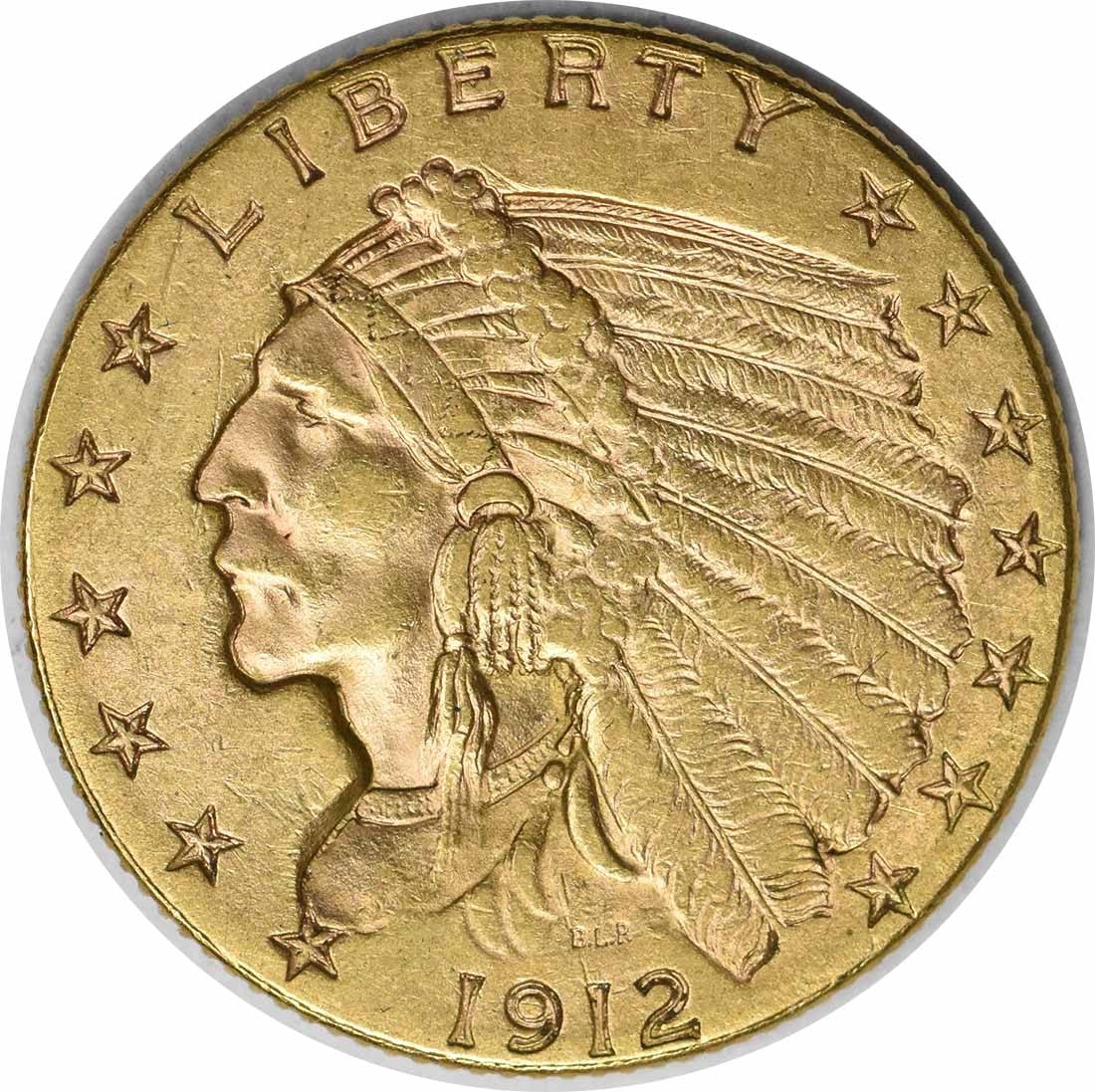 1912 $2.50 Gold Indian Coin AU Bela Lyon Pratt Philadelphia: 1912 $2.50 Gold Indian Coin AU Bela Lyon Pratt Philadelphia This 1912 $2.50 Gold Indian coin features a stunning design by Bela Lyon Pratt, showcasing intricate details representative of its era. Stru