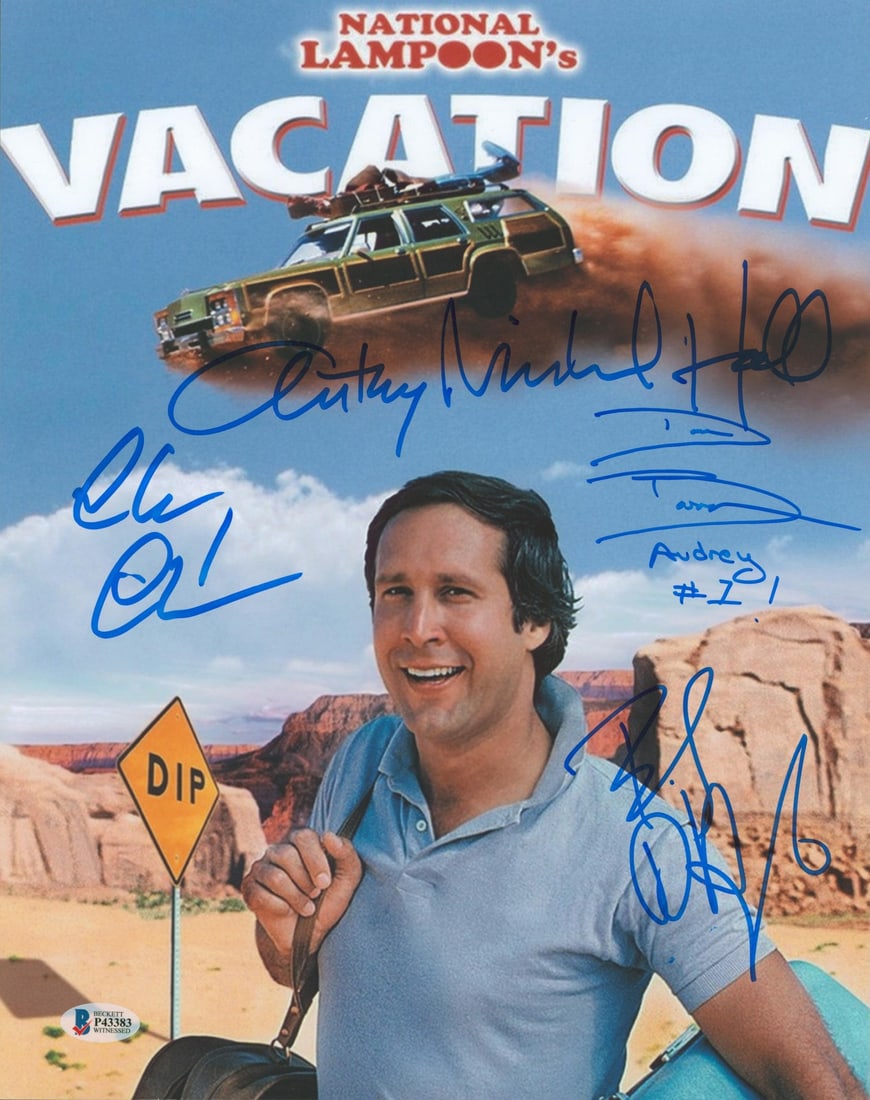 National Lampoon's Vacation Signed 11x14 Photo by Chase D'Angelo Hall Barron BAS Witnessed: National Lampoon's Vacation Signed 11x14 Photo by Chase D'Angelo Hall Barron BAS Witnessed Celebrate the nostalgia of National Lampoon's Vacation with this autographed 11x14 photo featuring the signat