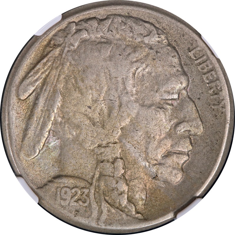 1923-S Buffalo Nickel NGC XF40 Circulated Coin with Eye Appeal: 1923-S Buffalo Nickel NGC XF40 Circulated Coin with Eye Appeal This original 1923-S Buffalo Nickel, certified by NGC with a grade of XF40, showcases impressive eye appeal and a well-defined strike. Th