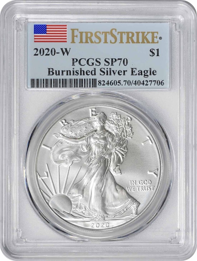2020-W American Silver Eagle Burnished SP70 PCGS Certified Coin (1 of 2)