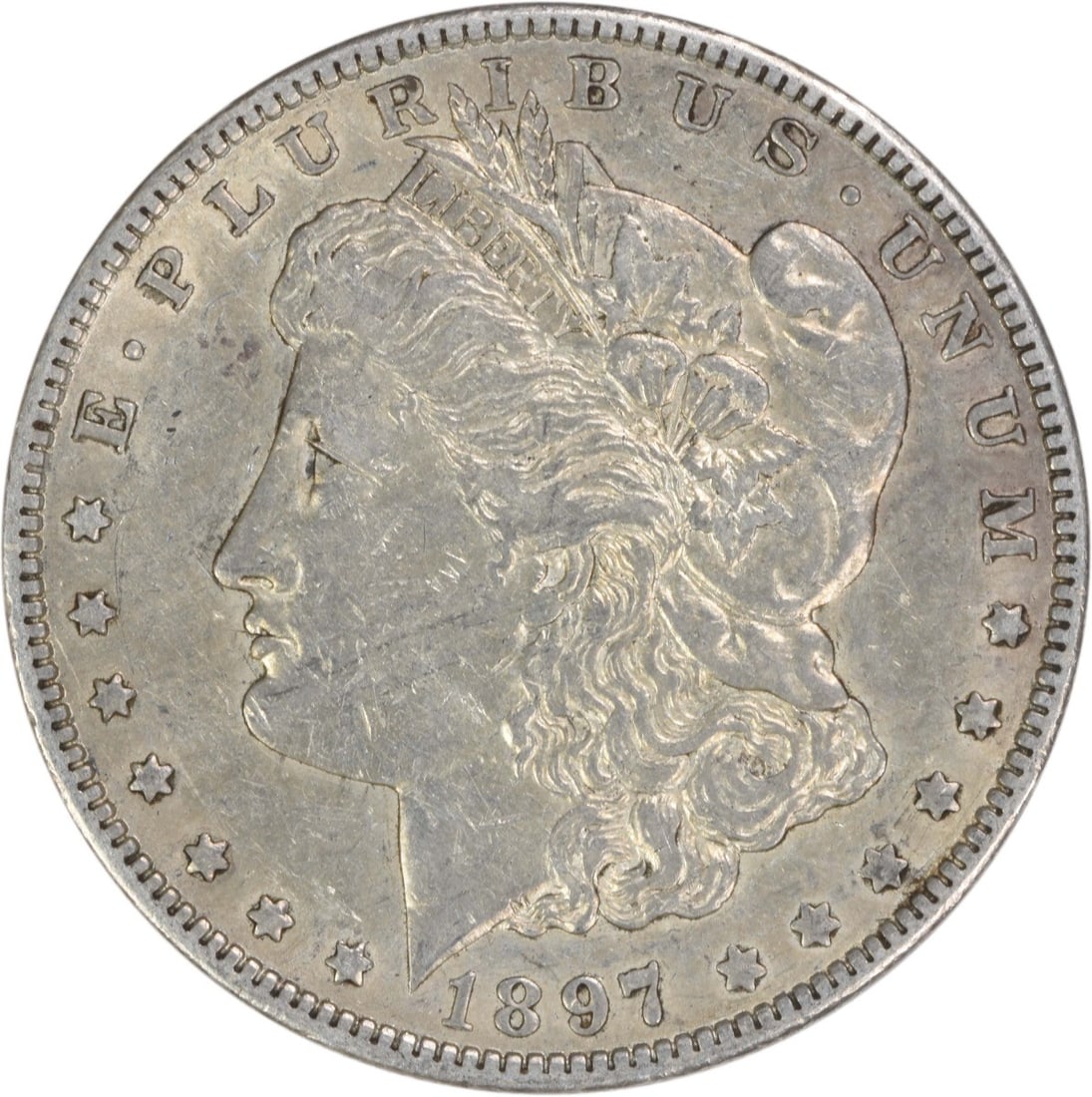 EF 1897-O Morgan Dollar Uncertified US Silver Coin New Orleans Mint: EF 1897-O Morgan Dollar Uncertified US Silver Coin New Orleans Mint This 1897-O Morgan Silver Dollar is a circulated coin struck at the New Orleans Mint. Composed of 90% silver and 10% copper, it feat