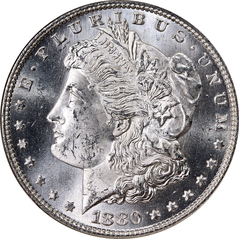 NGC MS65 1880-S Morgan Dollar VAM 11 0 over 9 Silver Coin: NGC MS65 1880-S Morgan Dollar VAM 11 0 over 9 Silver Coin This is an original 1880-S Morgan Silver Dollar, certified by NGC as MS65 and attributed as VAM 11 0/9. The coin features superb eye appeal, f