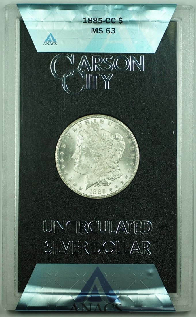 ANACS MS 63 Morgan Silver Dollar 1885 Carson City GSA Issue (1 of 2)