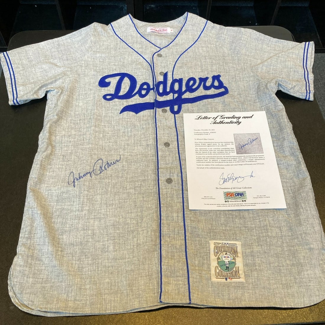 Johnny Podres Signed Brooklyn Dodgers Jersey PSA DNA MINT 9 (1 of 8)