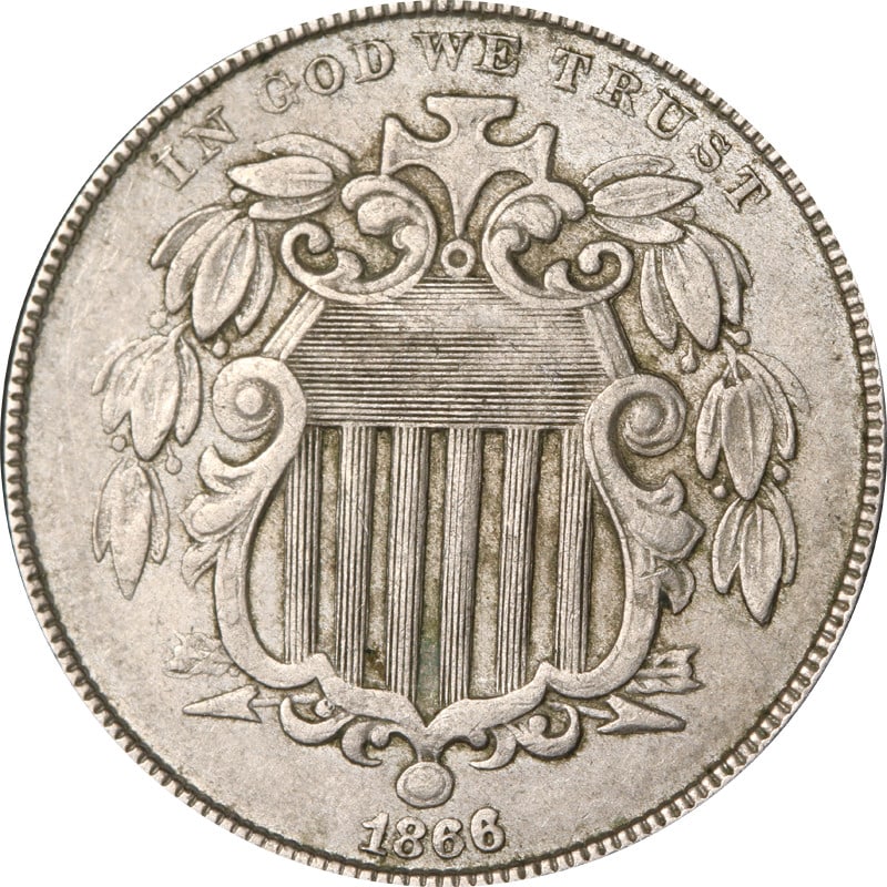 1866 Shield Nickel Circulated Uncertified Classic Coin (1 of 2)