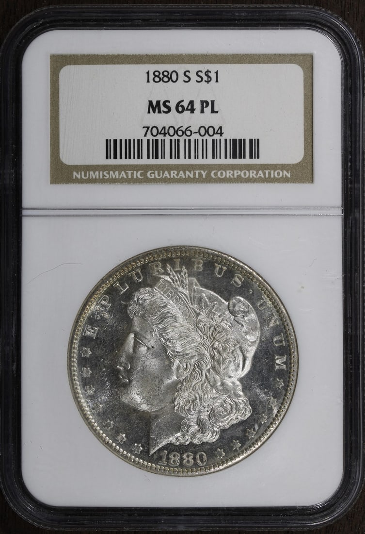 1880 San Francisco Morgan Dollar MS64PL NGC Certified Proof Like Silver Coin (1 of 2)
