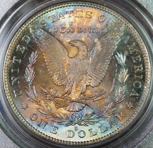 PCGS MS-63 1882-S Morgan Dollar San Francisco Silver with Toning: PCGS MS-63 1882-S Morgan Dollar San Francisco Silver with Toning This 1882-S Morgan Silver Dollar features attractive reverse toning and is certified by PCGS with a grade of MS-63. Minted in San Franc